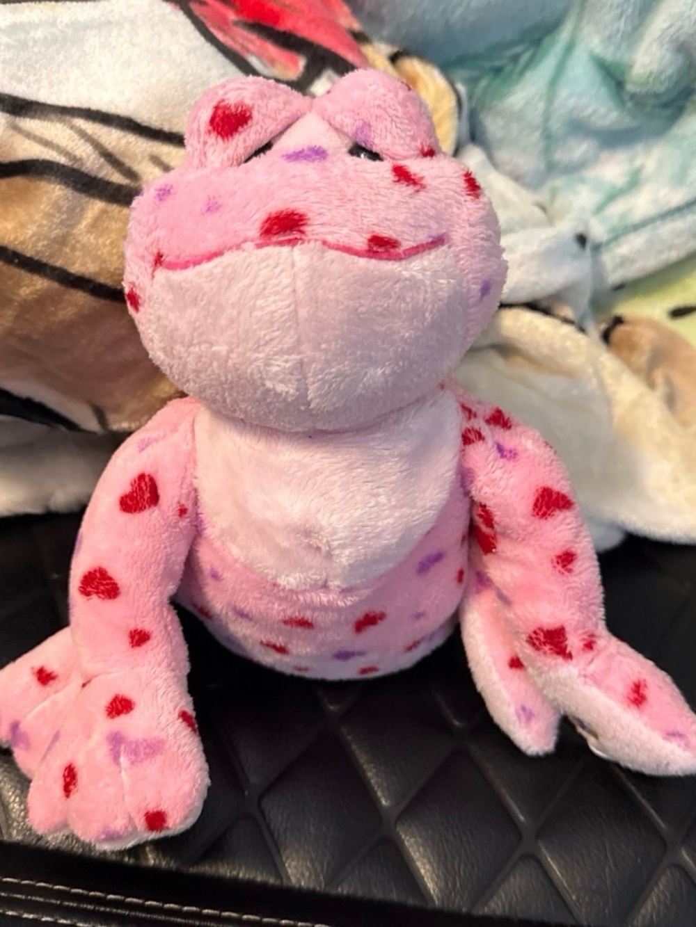 Webkinz Love Frog Plush Pink Frog Stuffed Animal with Heart Pattern- NO CODE